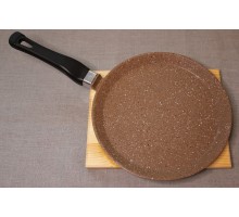 Сковорода блинная литая из алюминия (коричневый гранит) Ø22